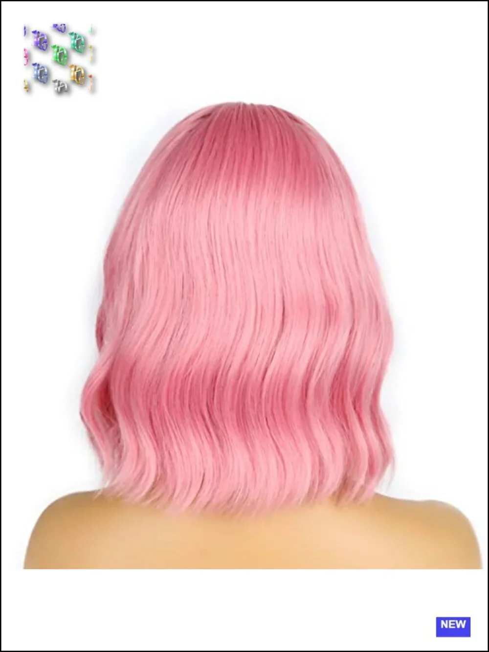 Synthetic Heat Resistant Fiber Loose Wavy Bob Wig with Bangs for Women Shoulder